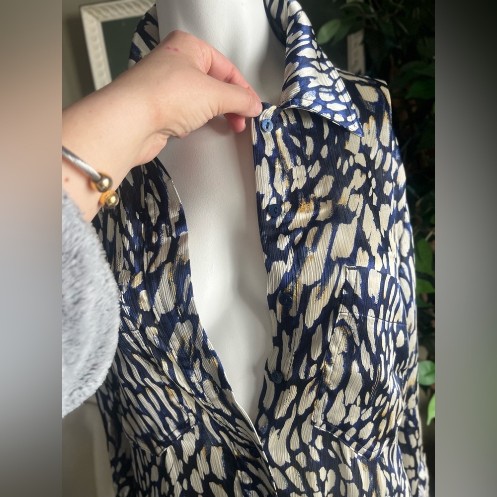 Mango Satin Long Sleeve Midi Dress - Picture 7 of 10